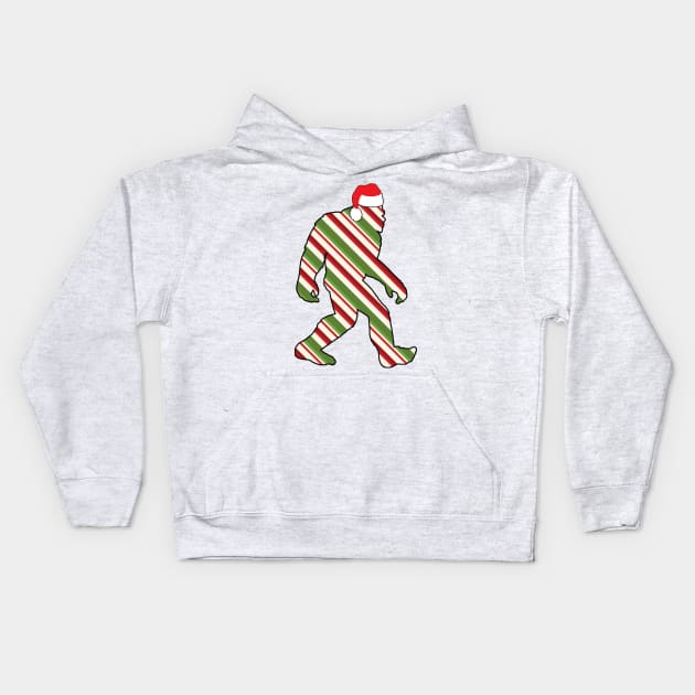 Christmas Bigfoot - Candy Stripe Kids Hoodie by  The best hard hat stickers 